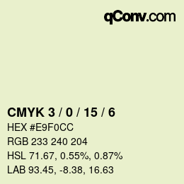 カラーコード: CMYK 3 / 0 / 15 / 6 | qconv.com