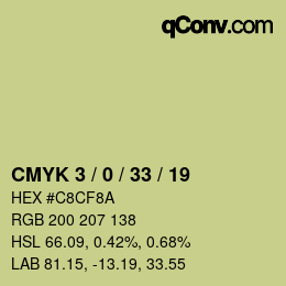 Code couleur: CMYK 3 / 0 / 33 / 19 | qconv.com