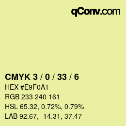 Código de color: CMYK 3 / 0 / 33 / 6 | qconv.com