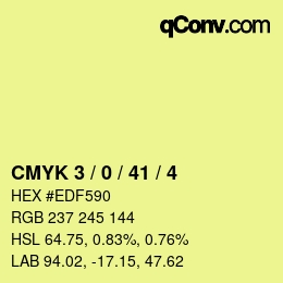 Code couleur: CMYK 3 / 0 / 41 / 4 | qconv.com