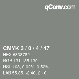 Color code: CMYK 3 / 0 / 4 / 47 | qconv.com