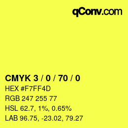 Código de color: CMYK 3 / 0 / 70 / 0 | qconv.com