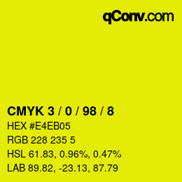 Color code: CMYK 3 / 0 / 98 / 8 | qconv.com