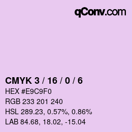 Code couleur: CMYK 3 / 16 / 0 / 6 | qconv.com