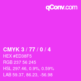 カラーコード: CMYK 3 / 77 / 0 / 4 | qconv.com