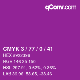 Farbcode: CMYK 3 / 77 / 0 / 41 | qconv.com