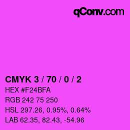 カラーコード: CMYK 3 / 70 / 0 / 2 | qconv.com