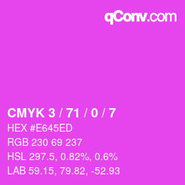 Farbcode: CMYK 3 / 71 / 0 / 7 | qconv.com