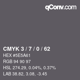 Color code: CMYK 3 / 7 / 0 / 62 | qconv.com