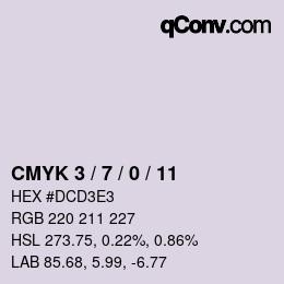 カラーコード: CMYK 3 / 7 / 0 / 11 | qconv.com