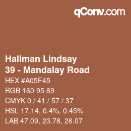 Code couleur: Hallman Lindsay - 39 - Mandalay Road | qconv.com