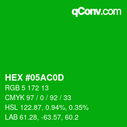 Código de color: HEX #05AC0D | qconv.com