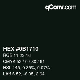 Color code: HEX #0B1710 | qconv.com