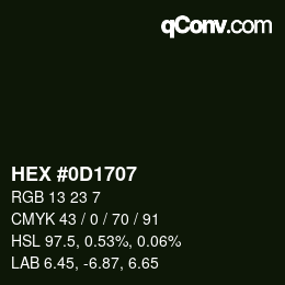 Código de color: HEX #0D1707 | qconv.com