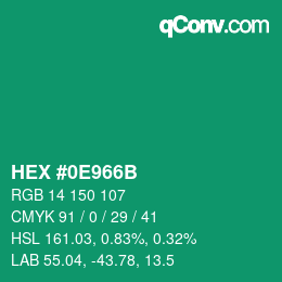 Código de color: HEX #0E966B | qconv.com