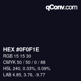 Código de color: HEX #0F0F1E | qconv.com