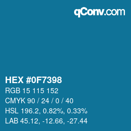 Código de color: HEX #0F7398 | qconv.com