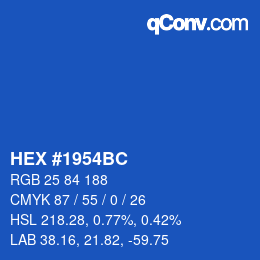 Farbcode: HEX #1954BC | qconv.com