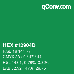 Código de color: HEX #12904D | qconv.com