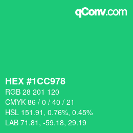 Color code: HEX #1CC978 | qconv.com