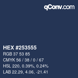 Código de color: HEX #253555 | qconv.com