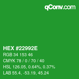 Código de color: HEX #22992E | qconv.com