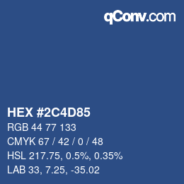 Código de color: HEX #2C4D85 | qconv.com