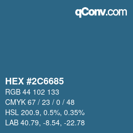 Code couleur: HEX #2C6685 | qconv.com