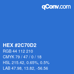 Farbcode: HEX #2C70D2 | qconv.com