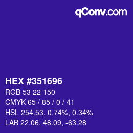 Color code: HEX #351696 | qconv.com