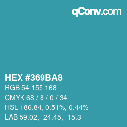 Código de color: HEX #369BA8 | qconv.com