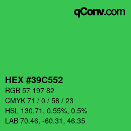 Código de color: HEX #39C552 | qconv.com