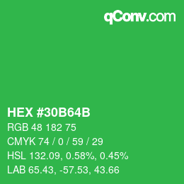 Código de color: HEX #30B64B | qconv.com