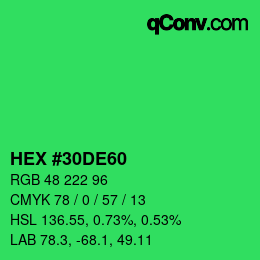 Código de color: HEX #30DE60 | qconv.com