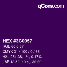 Color code: HEX #3C0057 | qconv.com