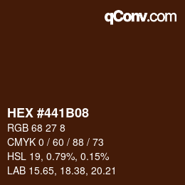 Código de color: HEX #441B08 | qconv.com