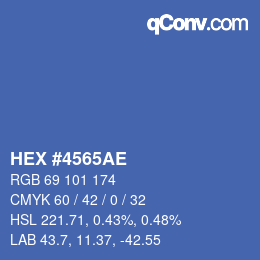 カラーコード: HEX #4565AE | qconv.com