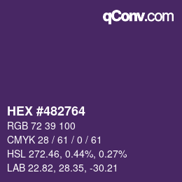 Farbcode: HEX #482764 | qconv.com