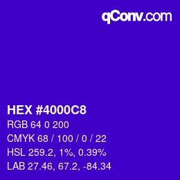 Farbcode: HEX #4000C8 | qconv.com