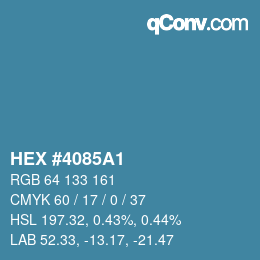 Code couleur: HEX #4085A1 | qconv.com