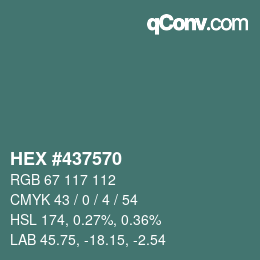 Código de color: HEX #437570 | qconv.com