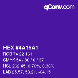 カラーコード: HEX #4A16A1 | qconv.com