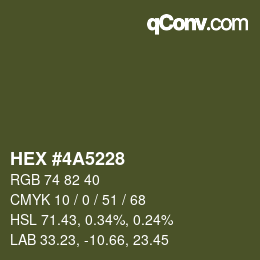 Farbcode: HEX #4A5228 | qconv.com