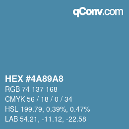 Color code: HEX #4A89A8 | qconv.com