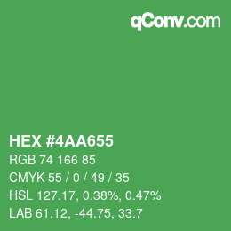 カラーコード: HEX #4AA655 | qconv.com