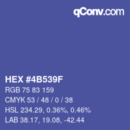 Farbcode: HEX #4B539F | qconv.com