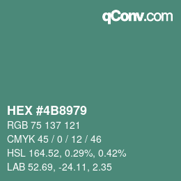 Código de color: HEX #4B8979 | qconv.com