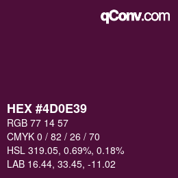 Code couleur: HEX #4D0E39 | qconv.com