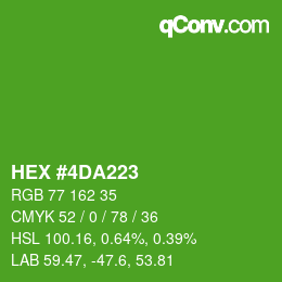 Código de color: HEX #4DA223 | qconv.com