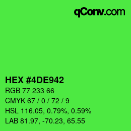 Color code: HEX #4DE942 | qconv.com